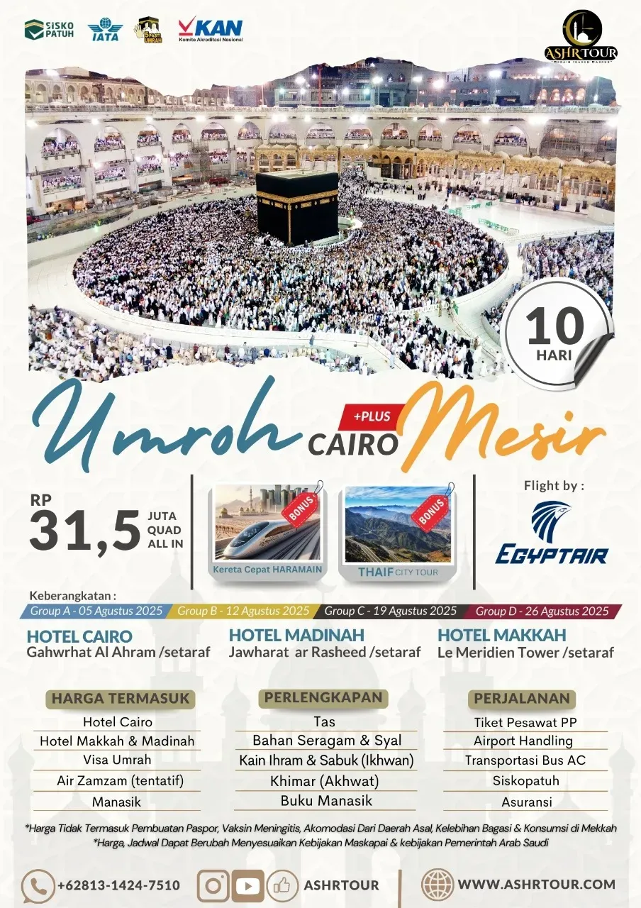Umroh Plus Cairo Mesir - Agustus 2025